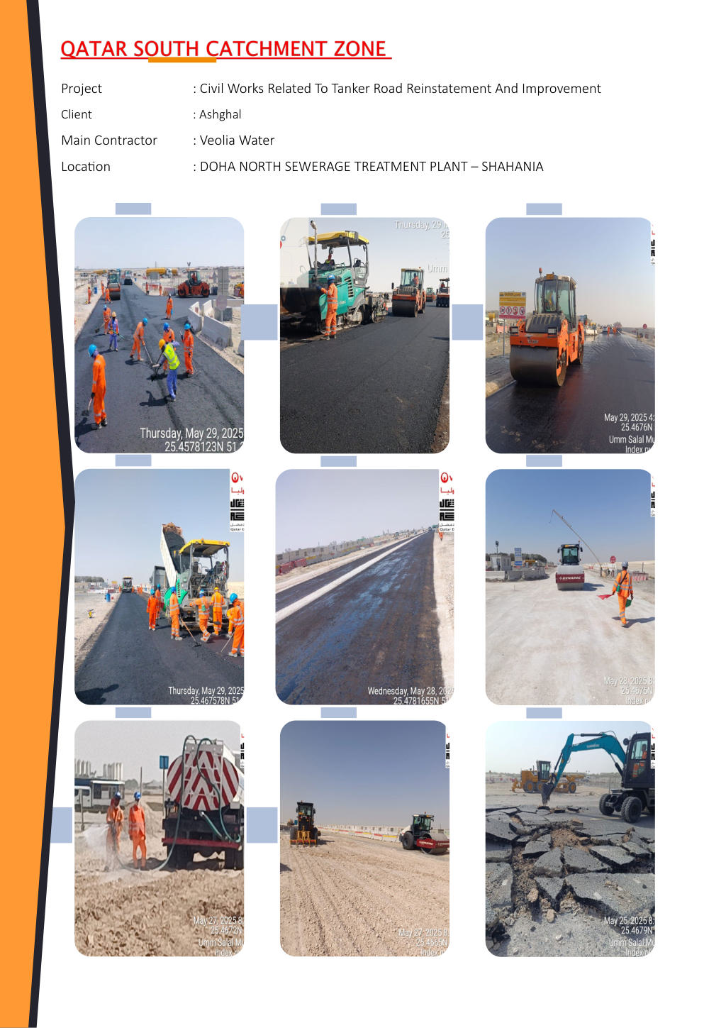 Civil Works Related to Tanker Road Reinstatement and Improvement
