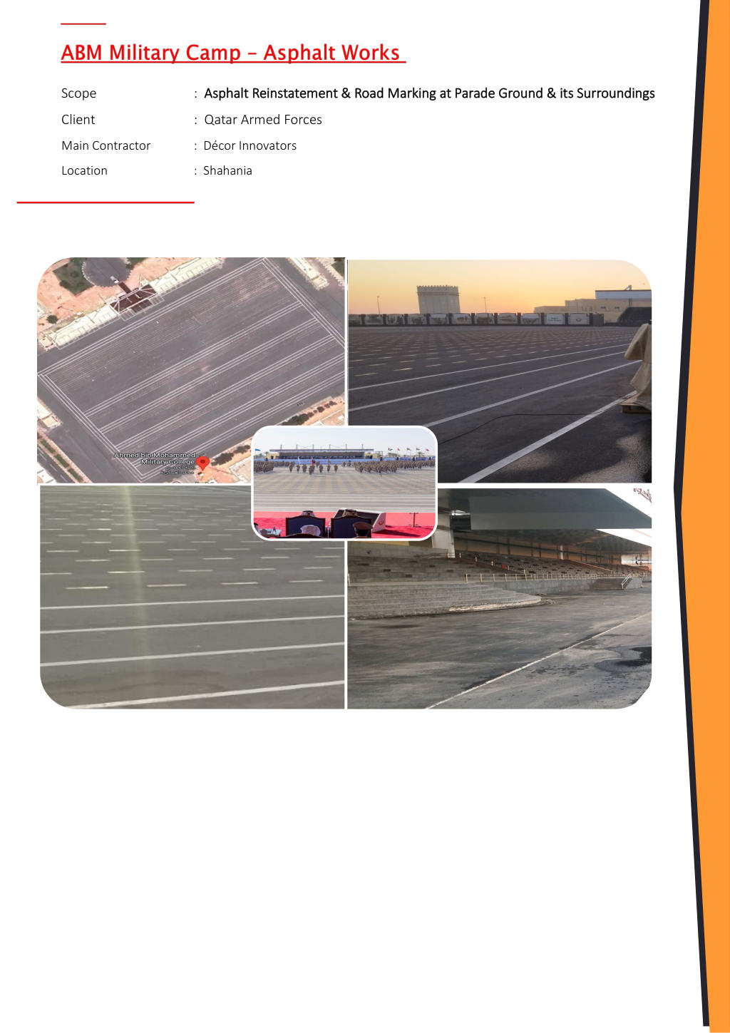Asphalt Reinstatement and Road Marking at Parade Ground and Surroundings
